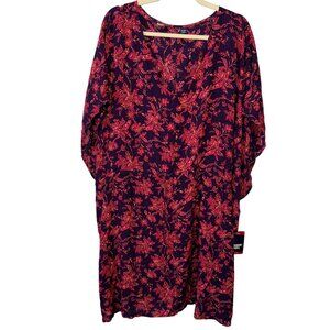 NWT Lands End Womens Floral Print Kaftan Dress Cover Up XL-XXL
